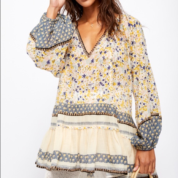 Free People Gardenia ivory tunic size S - Picture 2 of 12